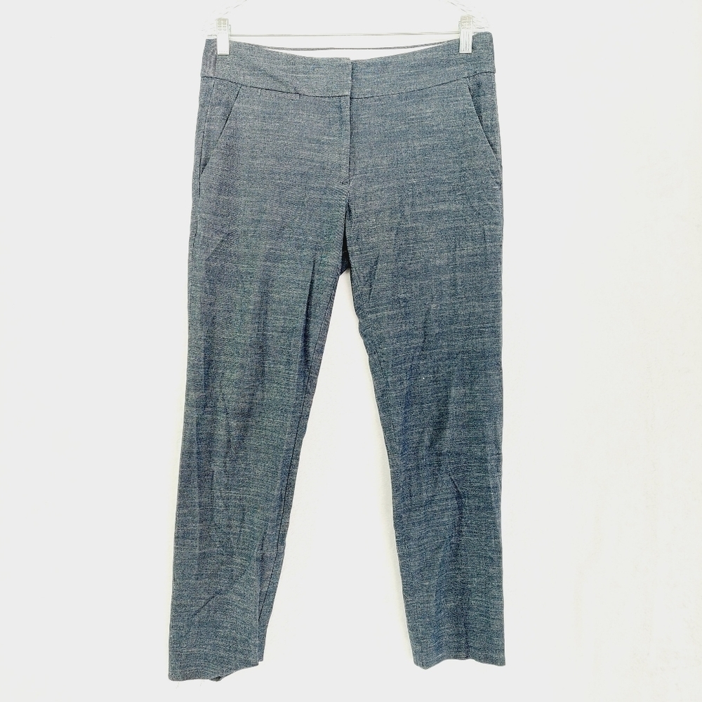 LOFT Gray Mid Rise Slim Fit Straight Leg Trouser Dress Pants 1829